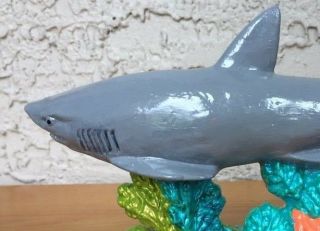 Shark Figure HAND PAINTED Swimming In Coral Ocean 5