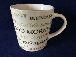 2007 Starbucks Good Morning Languages 16 Oz Coffee Mug / Tea Cup -