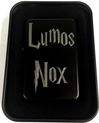Lumos Nox Harry Potter Logo Black Engraved Cigarette Lighter Len - 0195