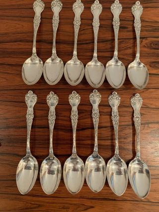 Set Of 12 Alvin Majestic Sterling Silver Tablespoon No Monogram Crisp Nr