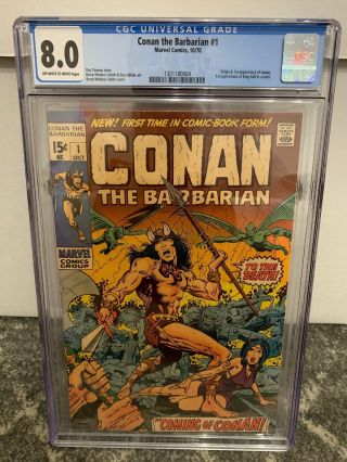 Conan The Barbarian 1 Marvel 1970 Cgc 8.  0 Origin & 1st Appearance Avengers