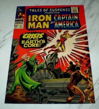 Tales Of Suspense 87 Vf/nm 9.  0 Unrestored 1967 Marvel Iron Man,  Captain America