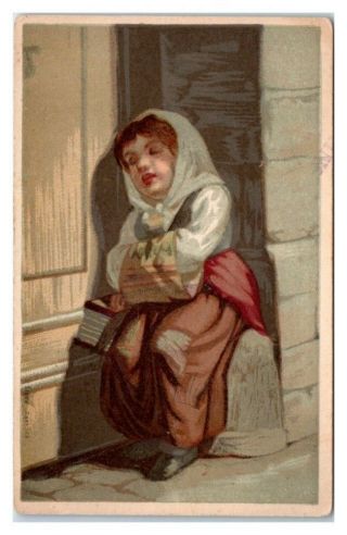 Little Peasant Girl,  Van Horn Drugs,  Medicines,  Lockport Ny Victorian Trade Card