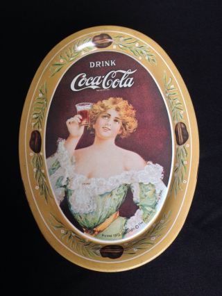 Vintage Coca - Cola Mini Tray Soda Drink 1917 Advertisement Printed Sign 1973