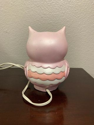 Vintage Owl Lamp Light Cutout Ceramic Handmade 6.  5 