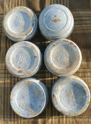 6 Vintage Antique Ball Mason Zinc Canning Fruit Jar Lids Rustic Upcycle Craft