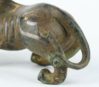 Antique Chinese Bronze Gold Silver Mythical Beast 6