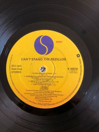 THE REZILLOS - Can’t Stand The.  RARE ORIG UK DEBUT LP,  INSERT 1978 A1/B1 2
