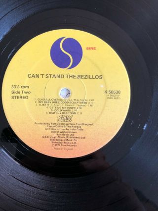 THE REZILLOS - Can’t Stand The.  RARE ORIG UK DEBUT LP,  INSERT 1978 A1/B1 5