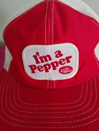 Vintage 1970 ' s Dr Pepper I ' m A Pepper Snapback Trucker Hat 2