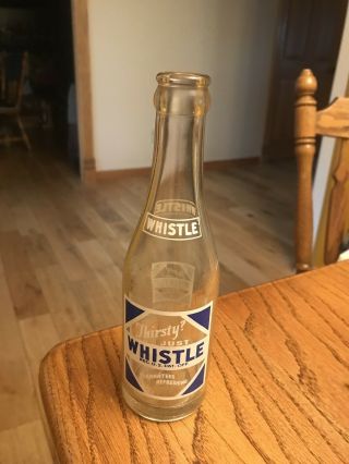 1947 Vintage Soda Bottle (7oz) Thirsty " Whistle " Semo Whistle Vess Co Malden,  Mo
