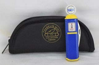 Franklin Sunoco Gasoline Gas Pump Collector Knife W/case