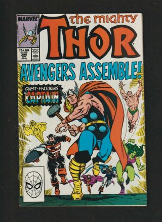 Thor 390 (marvel 1988) Captain America Lifts Thor’s Hammer “end Game” Vf/nm?