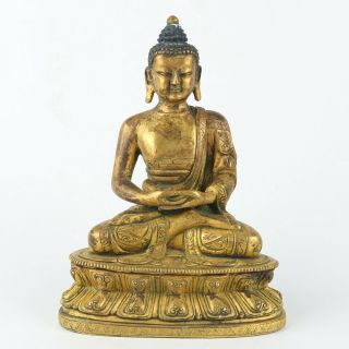 Antique Chinese Gilt Copper Buddha