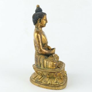 Antique Chinese Gilt Copper Buddha 4
