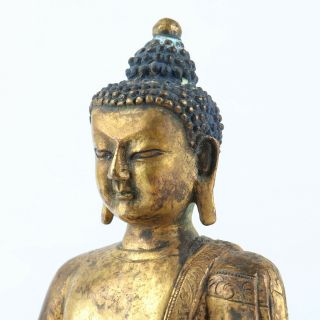 Antique Chinese Gilt Copper Buddha 6