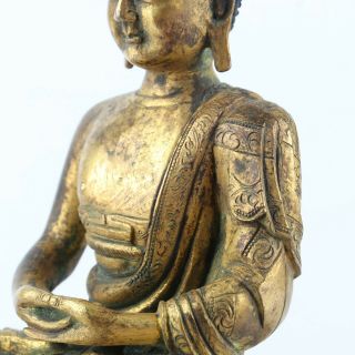 Antique Chinese Gilt Copper Buddha 8
