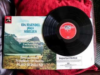 EMI ASD3199 Ida Haendel/Berglund/BSO/Sibelius/Violin Ctos/Rare Audiophile Press 4