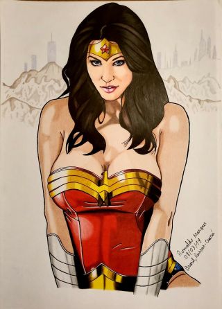 Pinup Wonder Woman Princess Diana Sexy Girl Batman Dc Comics Drawing
