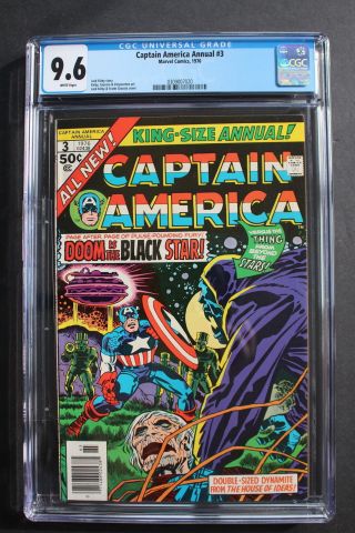 Captain America Annual 3 Thing From Black Hole Star 1976 Jack Kirby Cgc Nm,  9.  6