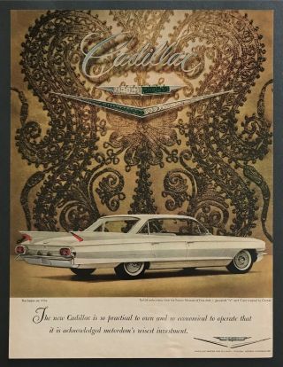 1961 Cadillac Sedan Deville Turkish Embroidery Cartier Photo Vintage Print Ad
