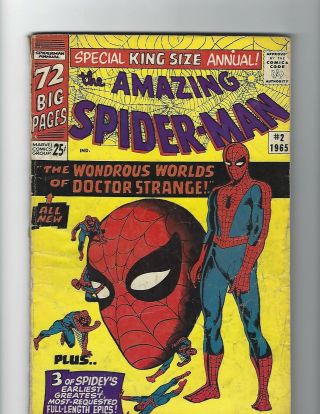 Spider - Man Annual 2 - Gd,  2.  5 1965 - Dr Strange - Ditko/lee $32.  95