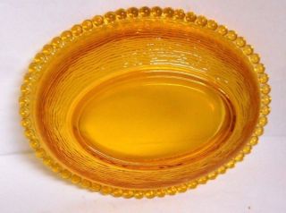 Vintage Hen on Nest Amber Glass Covered Candy Dish 5