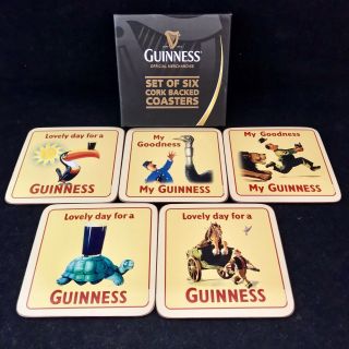 Guinness 5 Cork Backed Coasters Lovely Day For A Guinness My Goodness My Guinnes