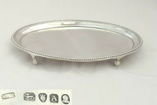 Rare George Iii Hm Sterling Silver 4 Footed Oval Teapot Stand 1796