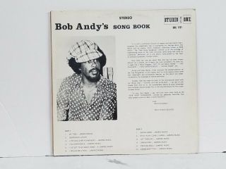 BOB ANDY ' s Song Book US Vinyl LP Studio One Reggae COXSONE SOL 1121 SKA 2