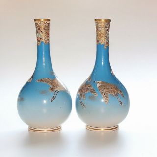 Antique Satsuma Vases,  Dai Nippon,  Taizan Yohei,  Meiji Period,  12 Inches 2
