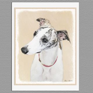 6 Whippet Dog Blank Art Note Greeting Cards
