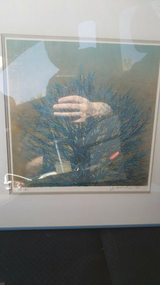 Joichi Hoshi - Japanese Woodblock Print - 1973 Gold Blue Tree