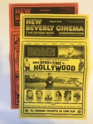 Once Upon A Time In Hollywood Tarantino Beverly Cinema Calendar July August