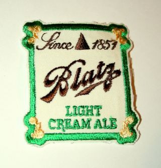 Vtg Blatz Brewing Light Cream Ale Beer Distributor Cloth Patch 1960s Nos