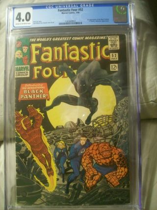 Fantastic Four 52 Cgc 4.  0 1st App.  Black Panther Marvel Upcoming Movie Hot