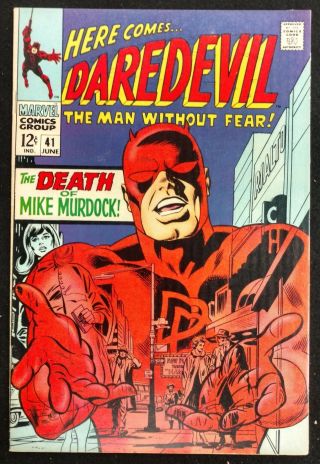 Daredevil 41 Vf - - 1968 The Ani - Men And The Organizer,  Death Mike Murdoch