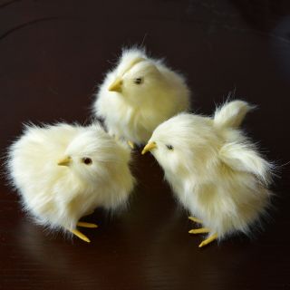 3 X Realistic Lifelike Baby Chicks Synthetic Chicken Spring Easter Photo Prop