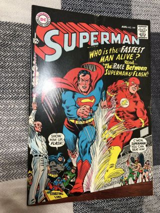 Superman 199 Dc Comics 1967 Key Issue Superman & Flash Race