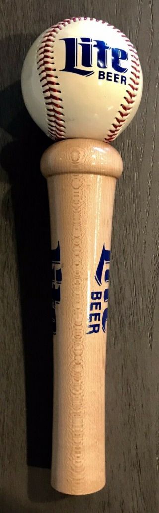 Vintage Lite Beer Baseball And Bat Tap Handle 11 Inches Tall