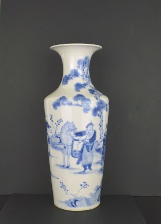A PERFECT LARGE CHINESE BLUE & WHITE VASE 19TH CENTURY WITH KANGXI MARK 2