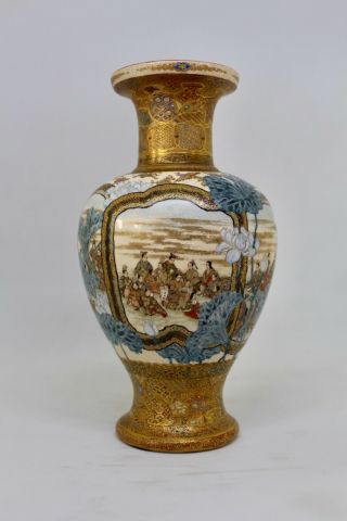 Japanese Satsuma Vase Attributed To Kinkozan Museum Quality Painting
