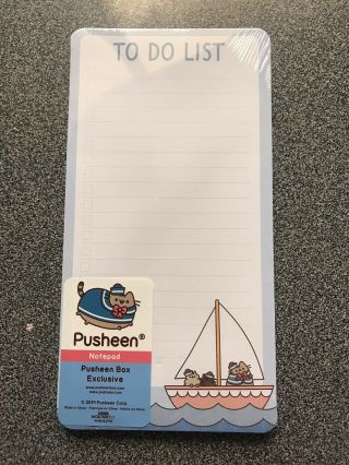 Nip Pusheen Box Exclusive Summer 2019 To Do List Notepad Magnetic Cat Sailor