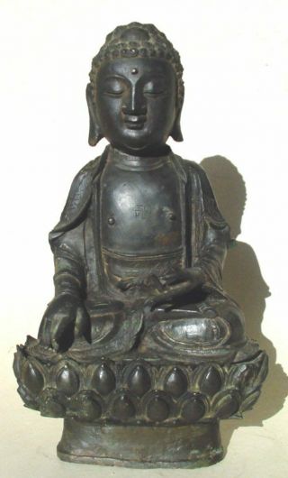 Large Ming Dynasty Bronze Figure Of Buddha