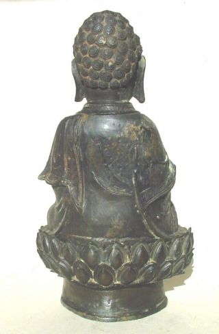 Large Ming dynasty bronze figure of Buddha 4