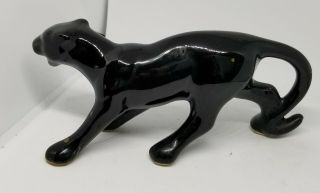 Vintage Ceramic Small Black Panther Leopard Cat Figurine 6 