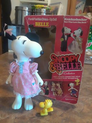 Vintage Knickerbocker Snoopy Belle Doll Dress Up 8 " Peanuts