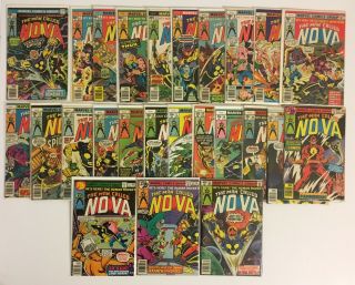 Nova 1 - 25 Complete Run 1st App & Origin Nova Marvel Bronze Age Lower Grade Set