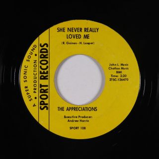 Northern Soul 45 - Appreciations - She Never Really Loved Me - Sport - Mp3