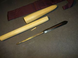 K06 Japanese sword yari spear in shirosaya mountings 